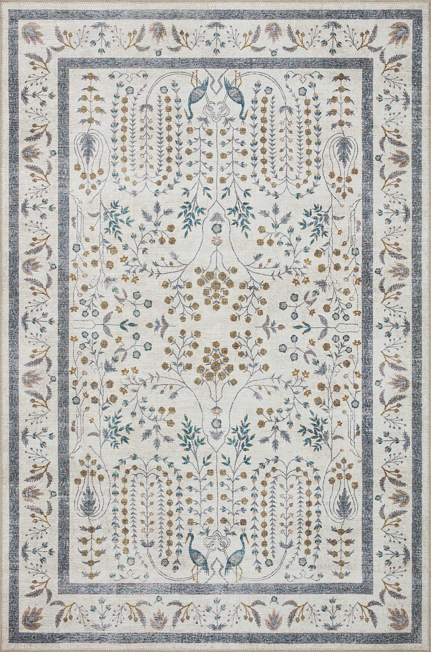 Loloi Rifle Paper Co. Maison Collection MAO-05 Wisteria Cream 5'-0" x 7'-6", .19" Pile Height, Area Rug