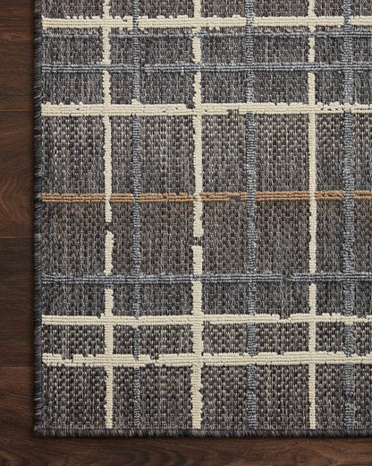 Loloi II Rainier Collection RAI-11 Indoor/Outdoor, Charcoal/Multi 5'-3" x 7'-7" Area Rug