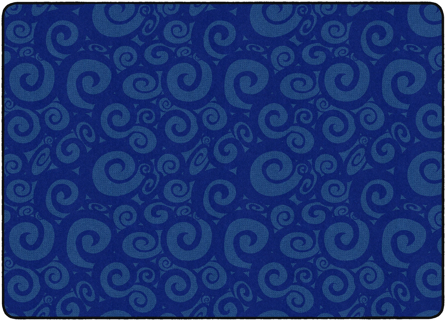 Flagship Swirl Tone on Tone Carpet for Children's Classroom and Bedroom Area Rug, Playroom or Teaching Area for Playtime and Reading, 6' x 8'4", Blue