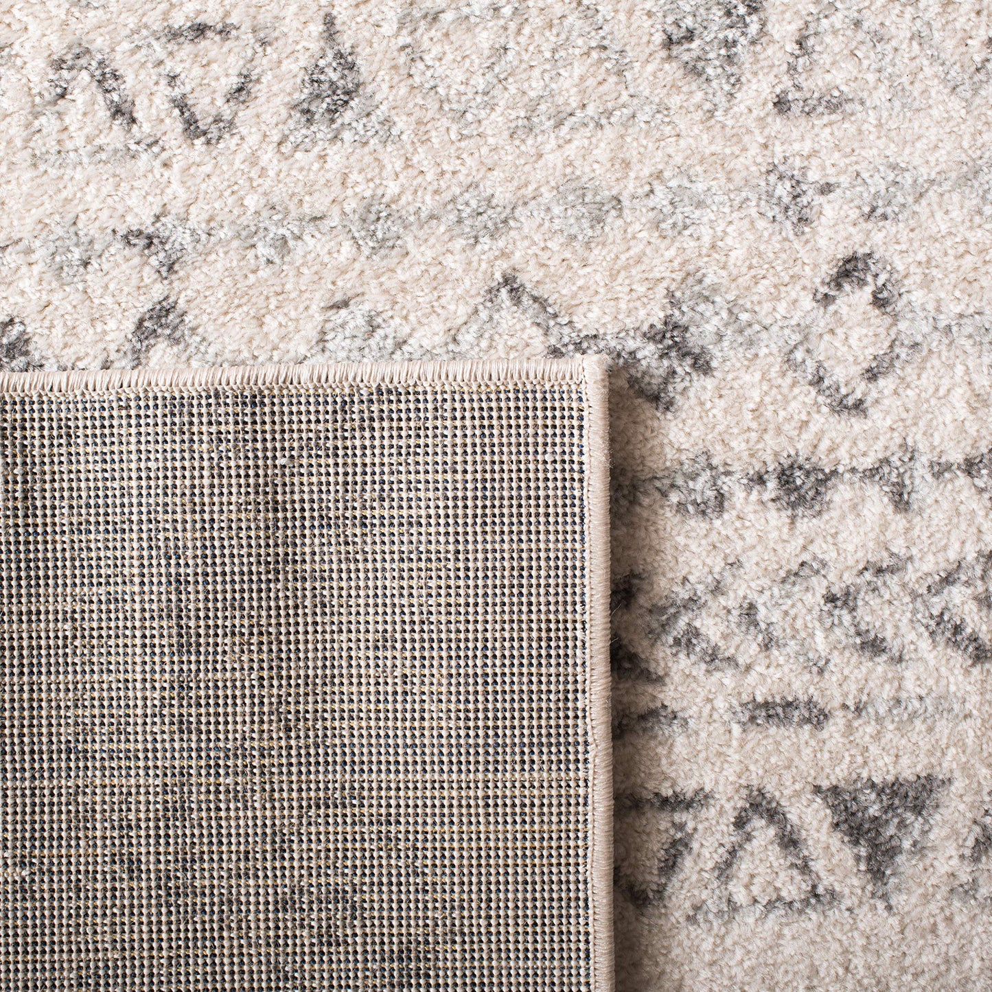 SAFAVIEH Area Rug 8x10 - Tulum Collection - Large - Ivory & Grey, Moroccan Boho Distressed Design, Non-Shedding & Easy to Clean, Ideal for Living Room, Bedroom, Dining Space (TUL268A)