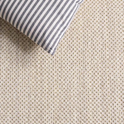 SAFAVIEH Area Rug 5x8 - Natural Fiber Collection - Marble & Beige, Sisal, Woven Design with Border (NF143C)