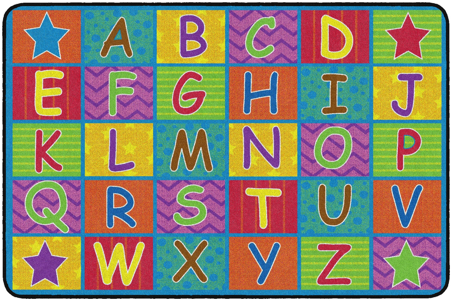 Flagship Carpets Cheerful Alphabet Educational Multicolor Rug for Home Learning Area or Playroom Mat, Kids Room, Childrens Classroom Carpet, 4' x 6', Rectangle