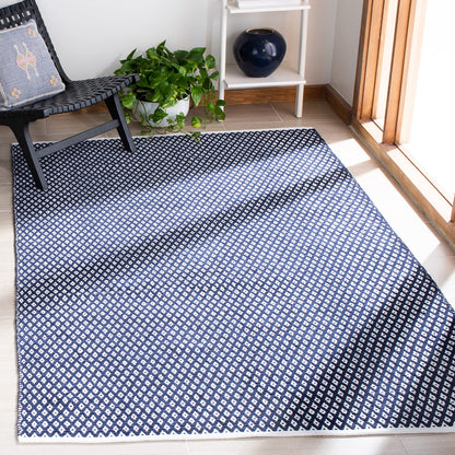SAFAVIEH Boston Collection 4' x 6' Navy BOS685D Handmade Flatweave Cotton Area Rug