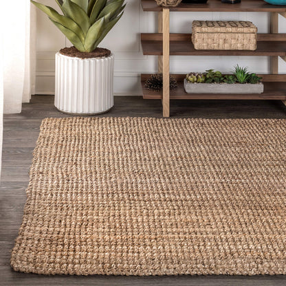 JONATHAN Y Pata Hand Woven Chunky Jute Natural Indoor Area Rug, 8x10, Bohemian, Rustic, Cottage, Easy-Cleaning for Living Room, Bedroom, Kitchen, Non-Shedding (NRF102A-8)