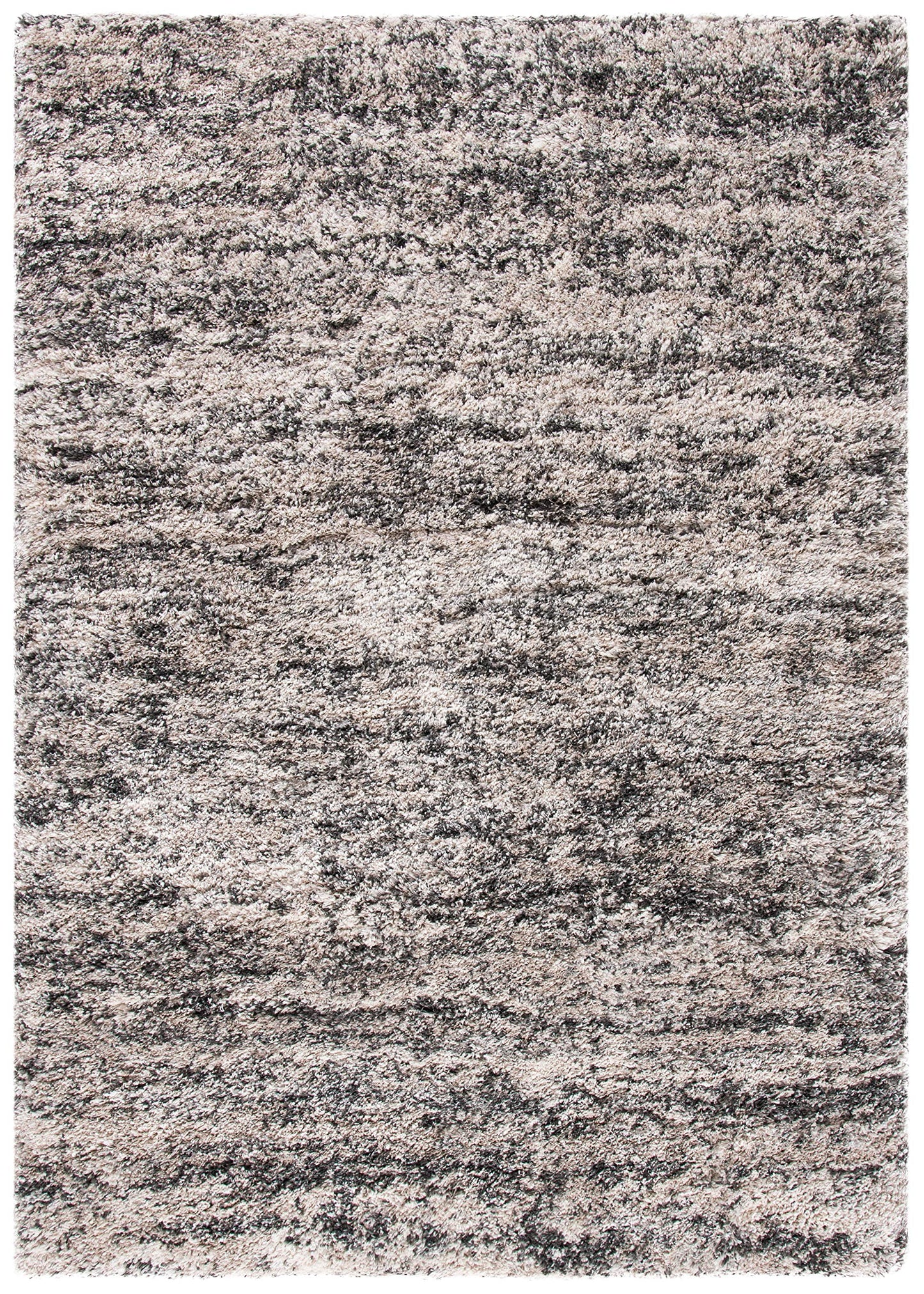 SAFAVIEH Iceland Shag Collection Accent Rug - 4' x 6', Cream & Grey, Modern Design, Easy Care, 2.5-inch Thick Ideal for High Traffic Areas in Entryway, Living Room, Bedroom (ISG519A)