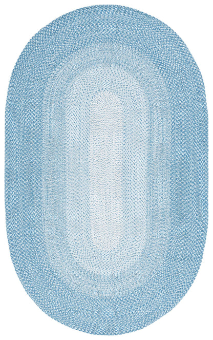 SAFAVIEH Washable Rug Outdoor Braided Collection - 4' x 6' Oval, Aqua, Handmade & Reversible, Non-Shedding & Easy to Clean, Ideal for Patio, Backyard, Mudroom (BRA220J)