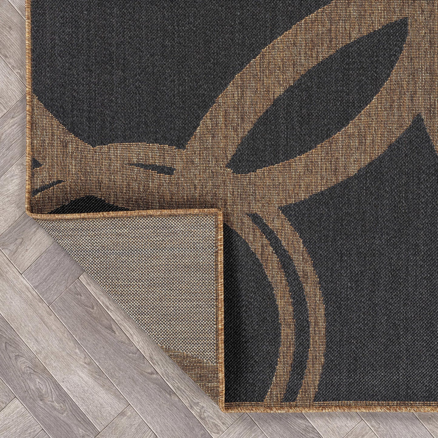 Rugshop Abstract Indoor Outdoor Flat Woven Area Rug,Natural Jute-Style,Easy-Care Patio Rug for Backyard Porch Deck Balcony, 7'10" x 10' Dark Gray/Natural