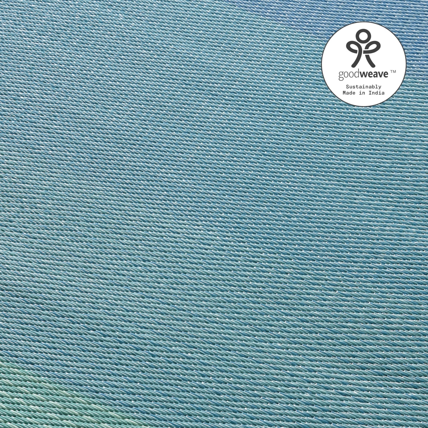 Fab Habitat Outdoor Rug - Waterproof, Fade Resistant, Crease-Free - Premium Recycled Plastic - Ombre - Patio, Porch, Deck, Balcony - Big Sur - Teal - 5 x 8 ft