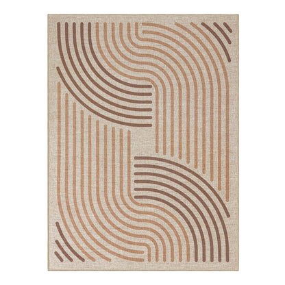 CASTLYE Easy Jute 8x10 Brown Outdoor Patio Rug Machine Washable Boho Carpet