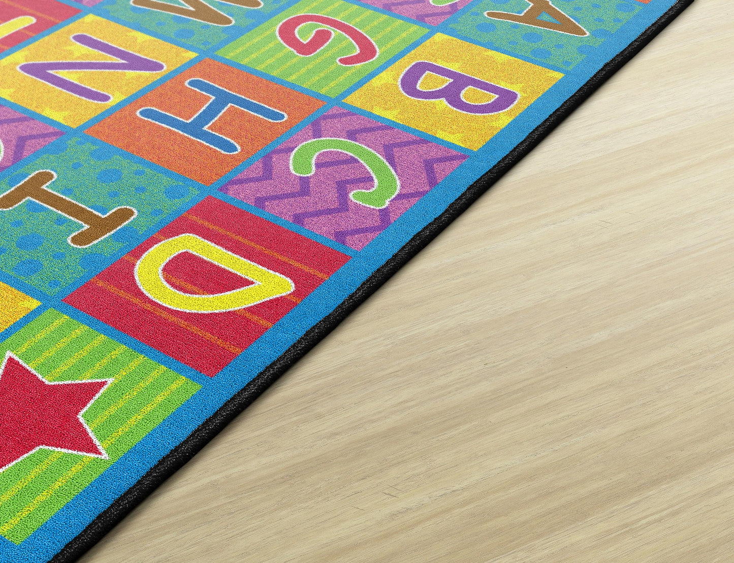 Flagship Carpets Cheerful Alphabet Educational Multicolor Rug for Home Learning Area or Playroom Mat, Kids Room, Childrens Classroom Carpet, 4' x 6', Rectangle