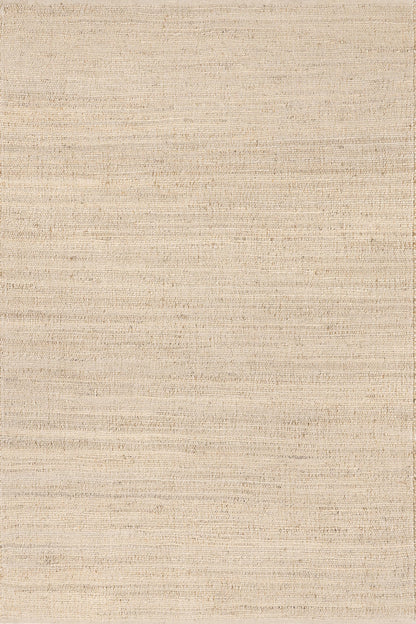 nuLOOM 2'6" x 4' Elfriede Jute & Cotton Hand Woven Area Rug, Natural, Solid Rustic Farmhouse Style, Weaved Design, Natural Fiber, For Bedroom, Living Room, Dining Room, Hallway, Office, Entryway
