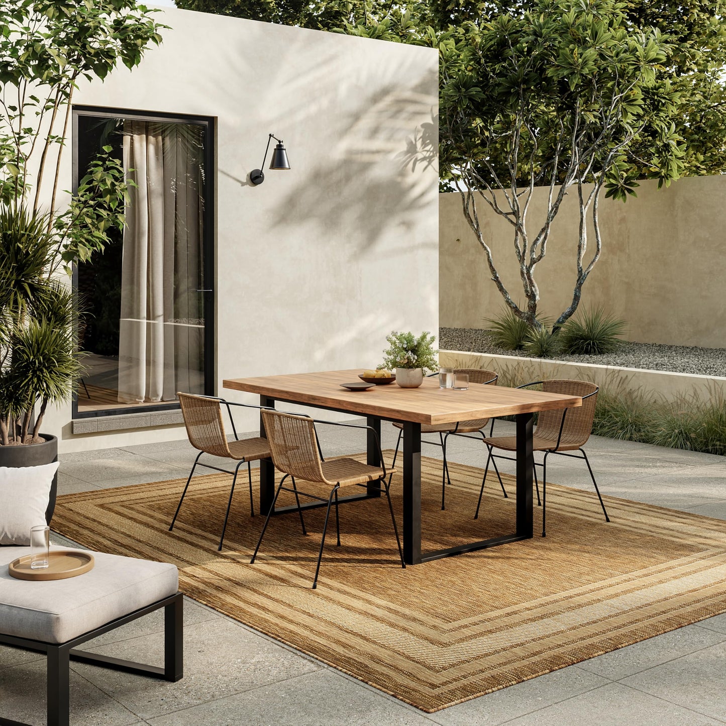 Nourison Home Horizon Indoor/Outdoor Natural 8' x 10' Area Rug - Easy Clean, Non Shedding, Bed Room, Living Room, Dining Room, Kitchen (8' x 10')
