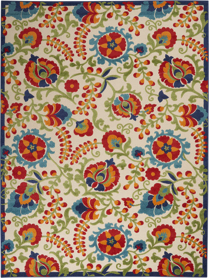Nourison Home Aloha Multicolor 9'6" x 13' Area Rug - Easy Clean, Non Shedding, Bed Room, Living Room, Dining Room, Kitchen (10' x 13')