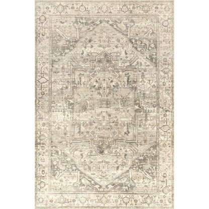 nuLOOM 8' x 10' Machine Washable Stain-Resistant Area Rug with Non Slip Backing, Low Profile for Living Room, Bedroom, and Dining Room, Brielle Grey/Tan