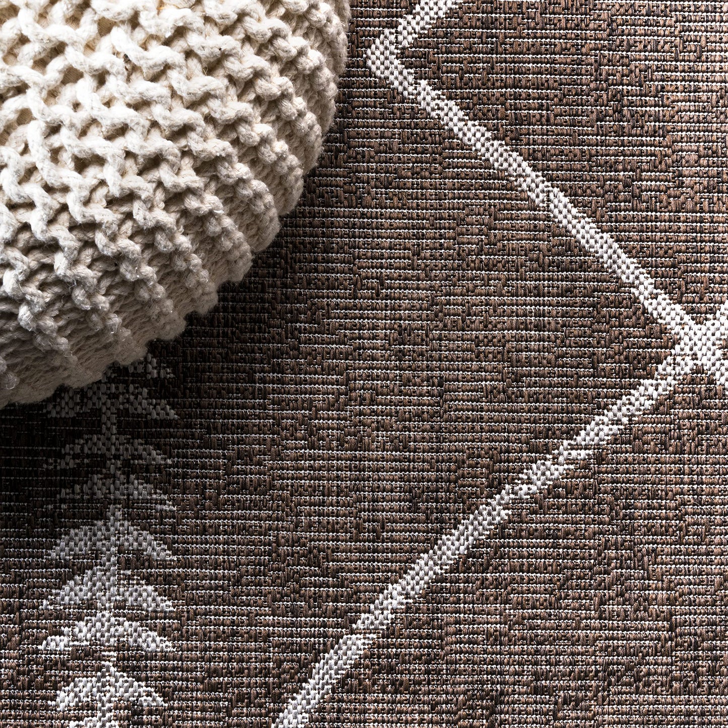 JONATHAN Y Tribal Diamond Trellis Indoor Outdoor Runner Rug 2X10 Brown/Beige, Derya for Backyard, Patio, Porch, Easy-Cleaning, High Traffic, Pet-Friendly, Non-Shedding (SMB129B-210)