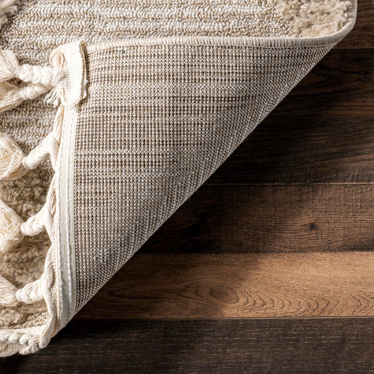 Nuloom Marissa Beige/Ivory, 5'3" x 7'6", Diamond, Tassel, Soft and Cozy, High Traffic, Stain Resistant, Easy Clean, Durable Area Rug for Bedroom, Living Room, Dining Space, Den, Foyer, Entryway