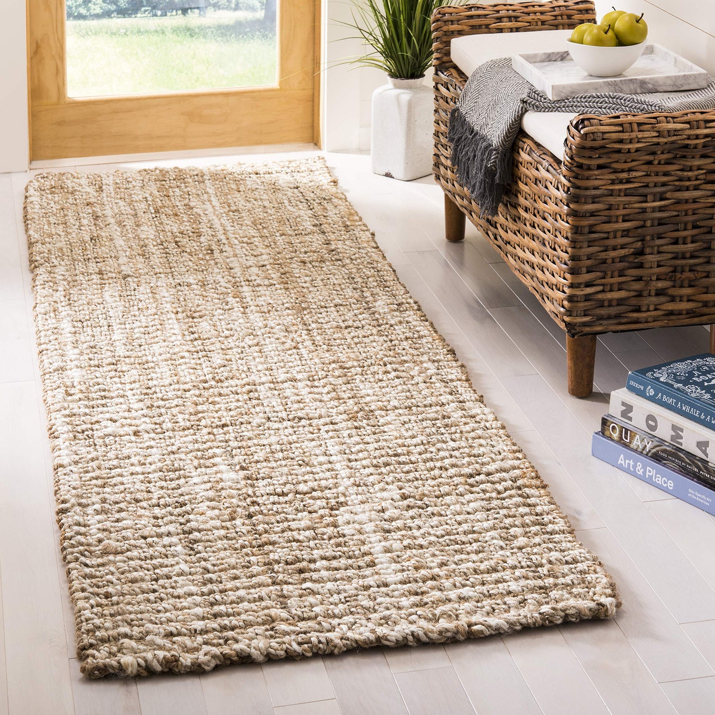 SAFAVIEH Natural Fiber Collection Runner Rug - 2'6" x 10', Natural, Handmade Jute, Ideal for High Traffic Areas in Living Room, Bedroom (NF456A)