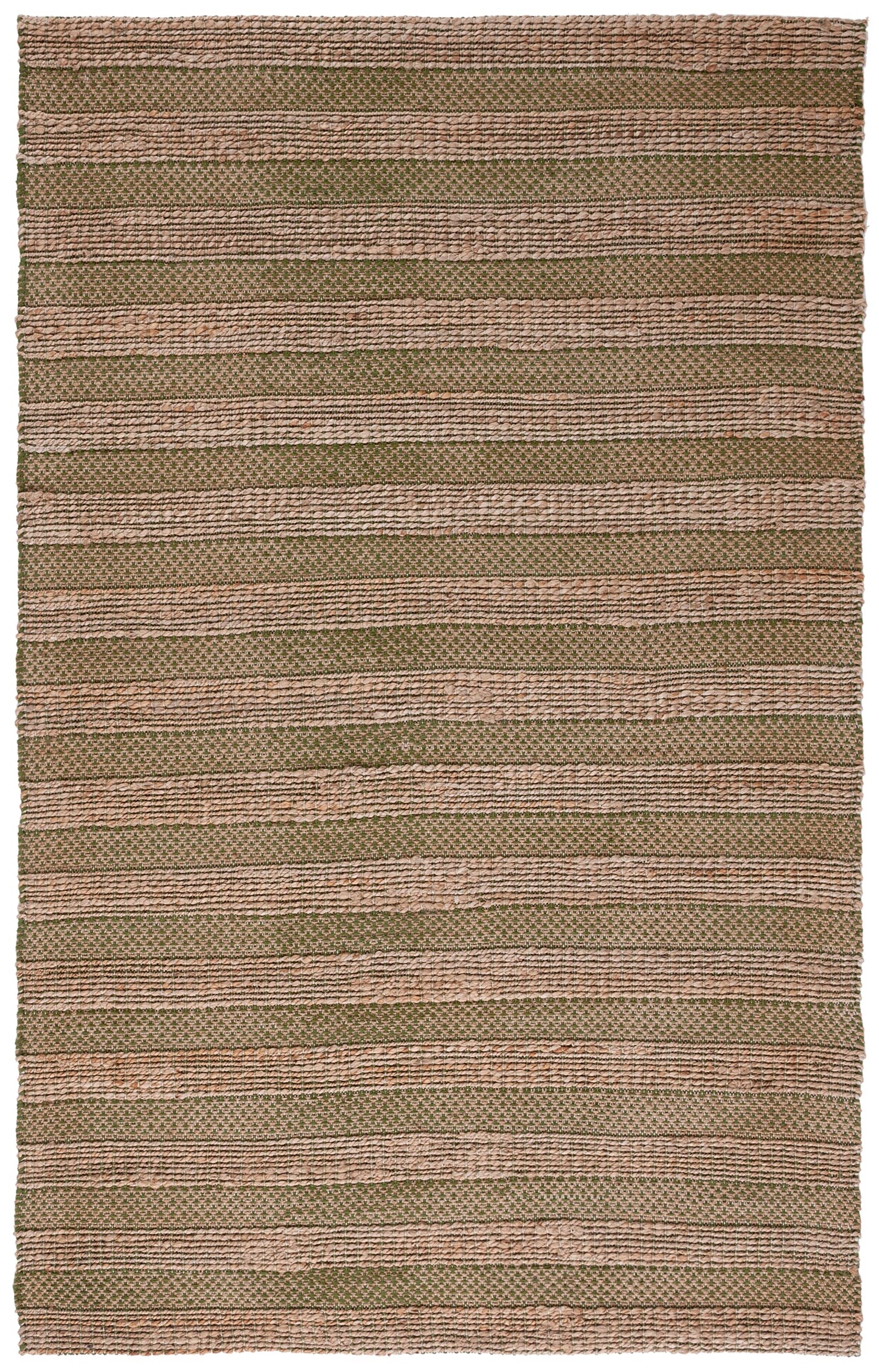 SAFAVIEH Natural Fiber Collection Accent Rug - 4' x 6', Green & Natural, Handmade Boho Farmhouse Rustic Jute & Cotton Jute, Ideal for High Traffic Areas in Entryway, Living Room, Bedroom (NFB654Y)