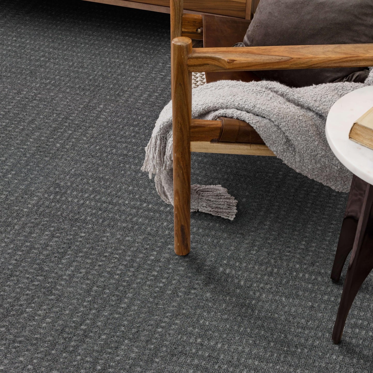 Mohawk Home Peel and Stick Carpet Tiles 18x18 Inch Indoor Outdoor Polyester, Stain Resistant, Easy DIY Install (10 Tiles, 22.5 Sq Ft,Gray Wide Wale)