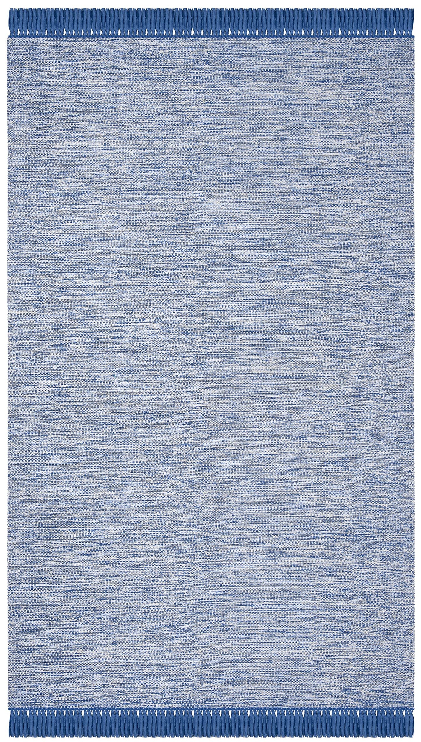 SAFAVIEH Montauk Collection Area Rug - 5' x 8', Blue, Handmade Tassel Cotton, Ideal for High Traffic Areas in Living Room, Bedroom (MTK610B)