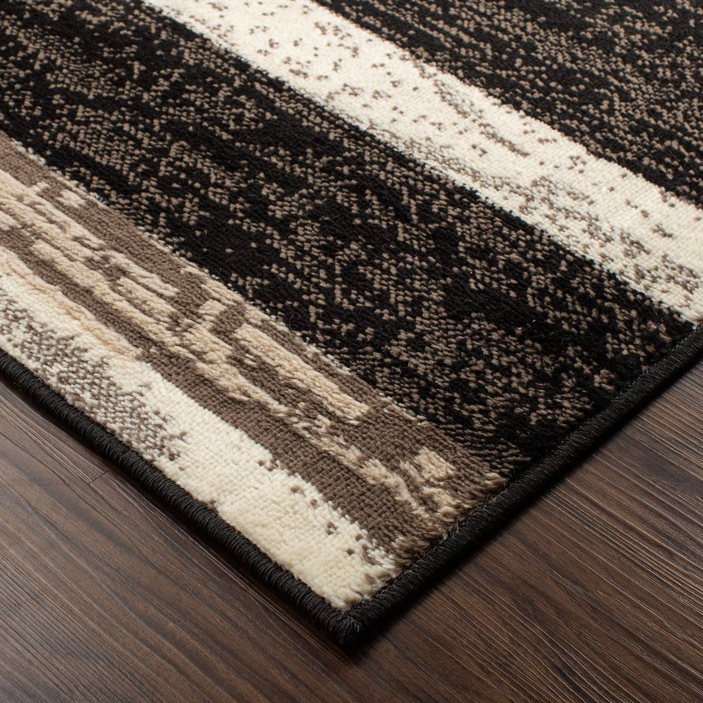 Superior Rockwood Modern Geometric Indoor Area Rug, 2'7" x 8', Chocolate