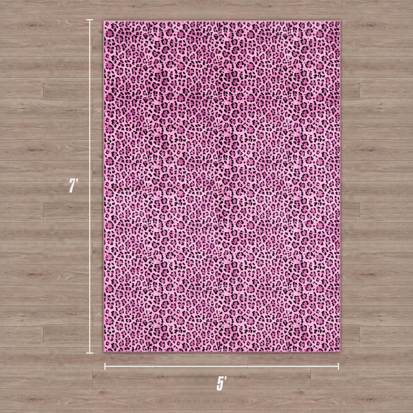 Juicy Couture Finely Soft Washable Area Rug 5' x 7' Light Pink Timeless Leopard