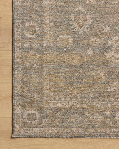 Loloi Chris Loves Julia Louisa Collection LOI-04 Lagoon/Ivory 9'-6" x 13'-1", .38" Pile Height, Area Rug