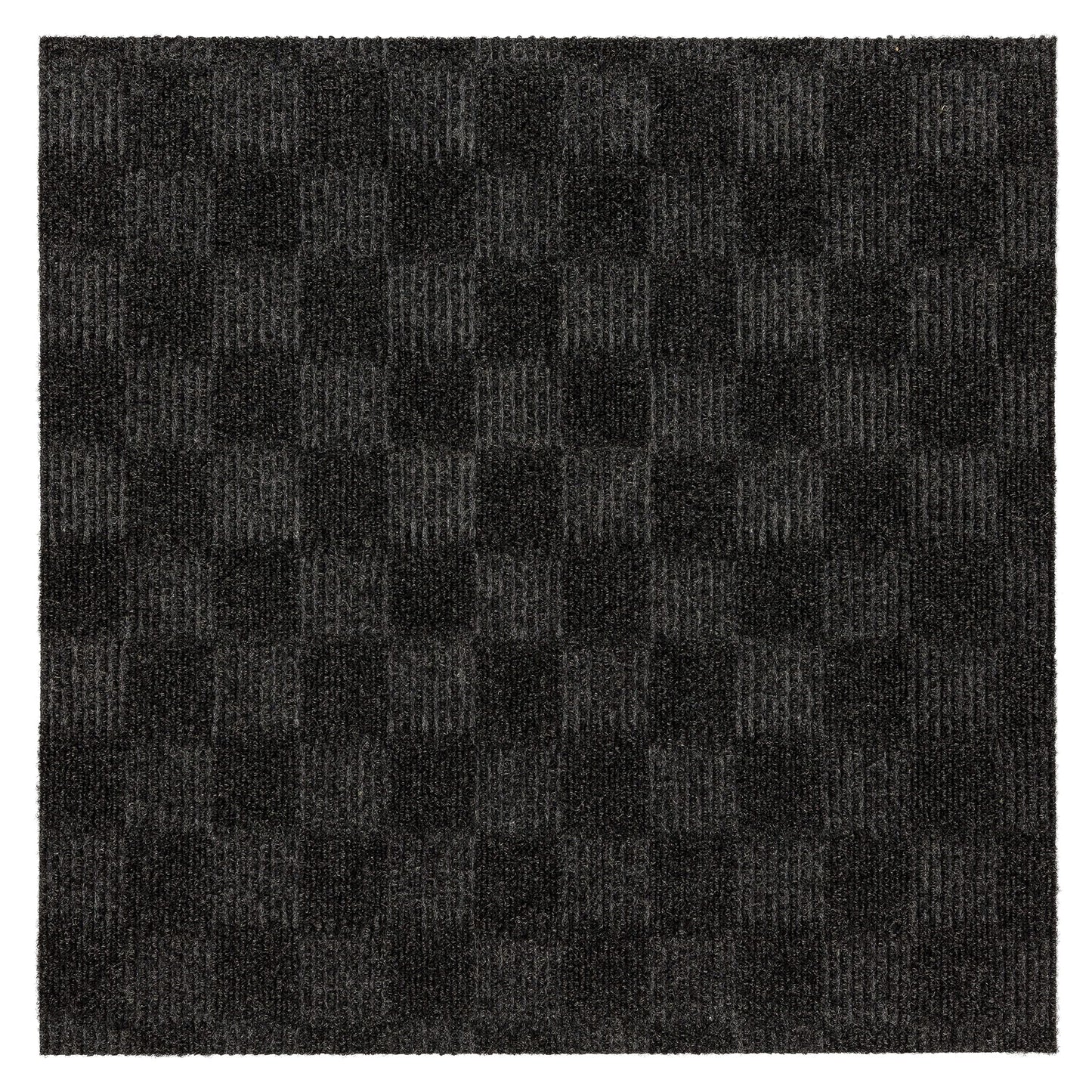 Mohawk Home 24" x 24" Indoor/Outdoor 0.25" Pile Height, Peel and Stick Carpet Tile, Black Polyester, (15 Tiles) (60 sqft/Box)