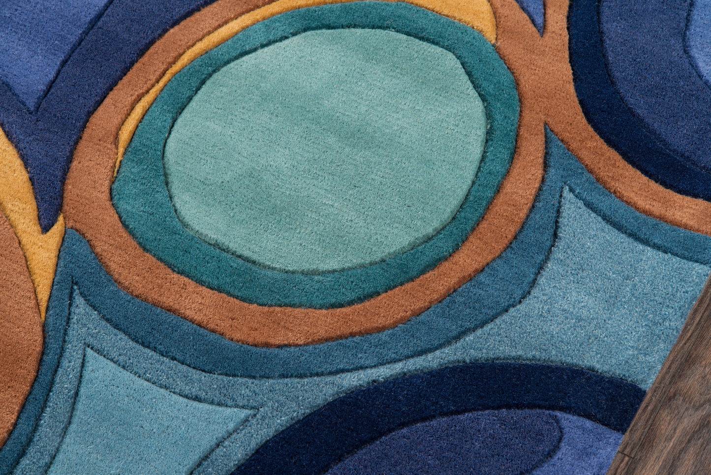 Momeni Rugs New Wave Collection, 100% Wool Hand Carved & Tufted Contemporary Area Rug, 5'3" x 8', Blue