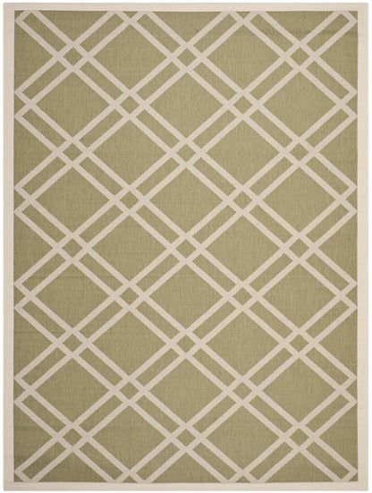 SAFAVIEH Courtyard Collection 6'7" x 9'6" Green/Beige CY6923 Trellis Indoor/ Outdoor Waterproof Easy Cleaning Patio Backyard Mudroom Area Rug