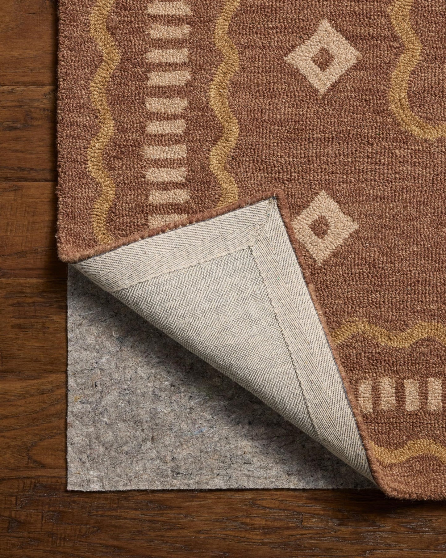 Loloi Chris Loves Julia Alfie Collection ALF-03 Clay/Spice 3'-6" x 5'-6" Accent Rug Wool Neutral Living Bedroom Dining Carpet