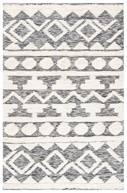 SAFAVIEH Kenya Collection Area Rug - 6' x 9', Ivory & Brown, Handmade Moroccan Boho Tribal Wool, Ideal for High Traffic Areas in Living Room, Bedroom (KNY458A)