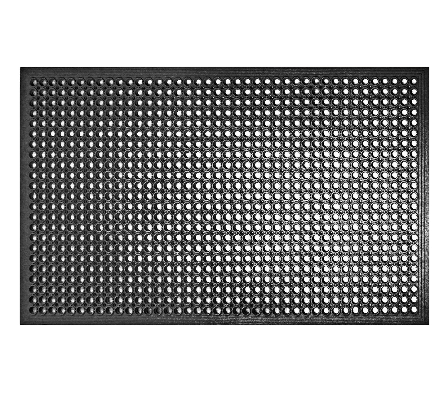 New Star Foodservice Commercial Grade Grease Resistant Anti-Fatigue Rubber Floor Mat, 36" x 60", Black