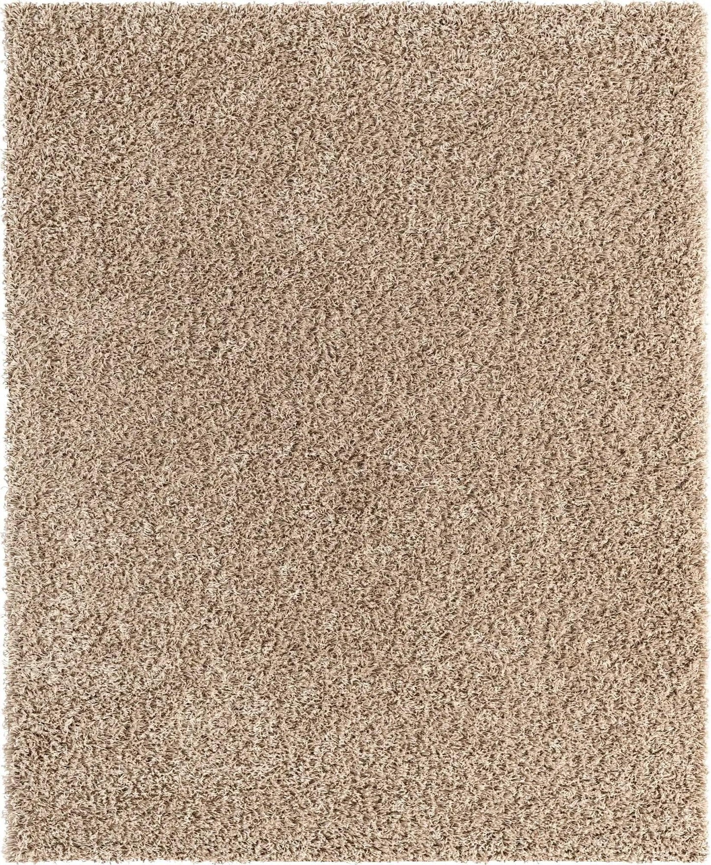 Unique Loom Solid Shag Collection Area Rug (7' 10" x 10' Rectangle, Taupe)