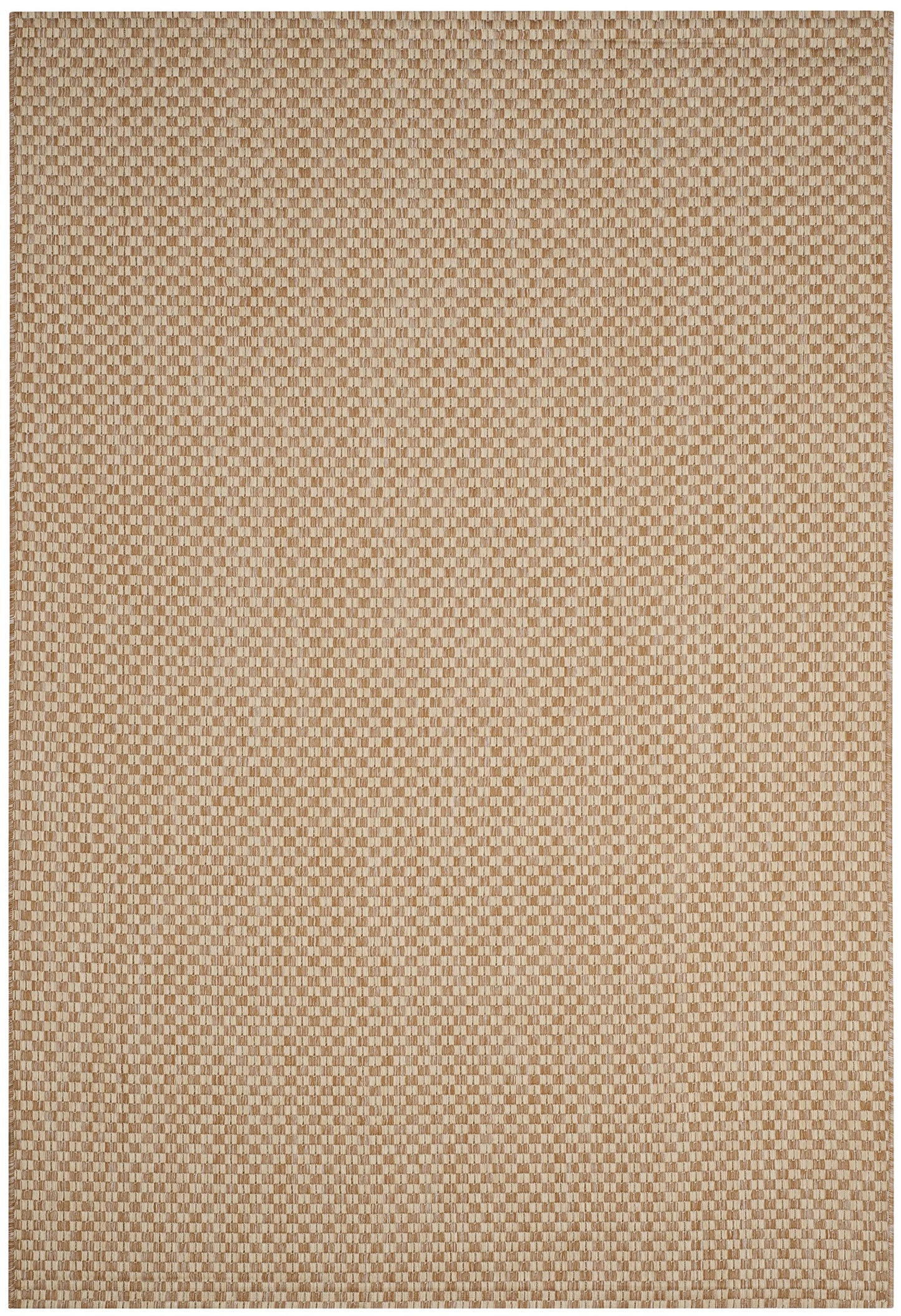 SAFAVIEH Washable Rug Outdoor Courtyard Collection - 4' x 5'7", Natural & Cream, Non-Shedding & Easy Cleaning, Ideal for Patio, Backyard, Mudroom (CY8653-03021)
