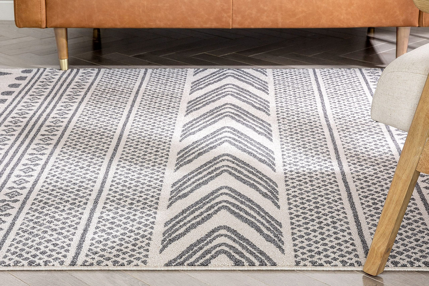 Well Woven Loop-De-Loop Cruce Tribal Moroccan Geometric Grey Kilim-Style 7'10" x 10"6" Area Rug