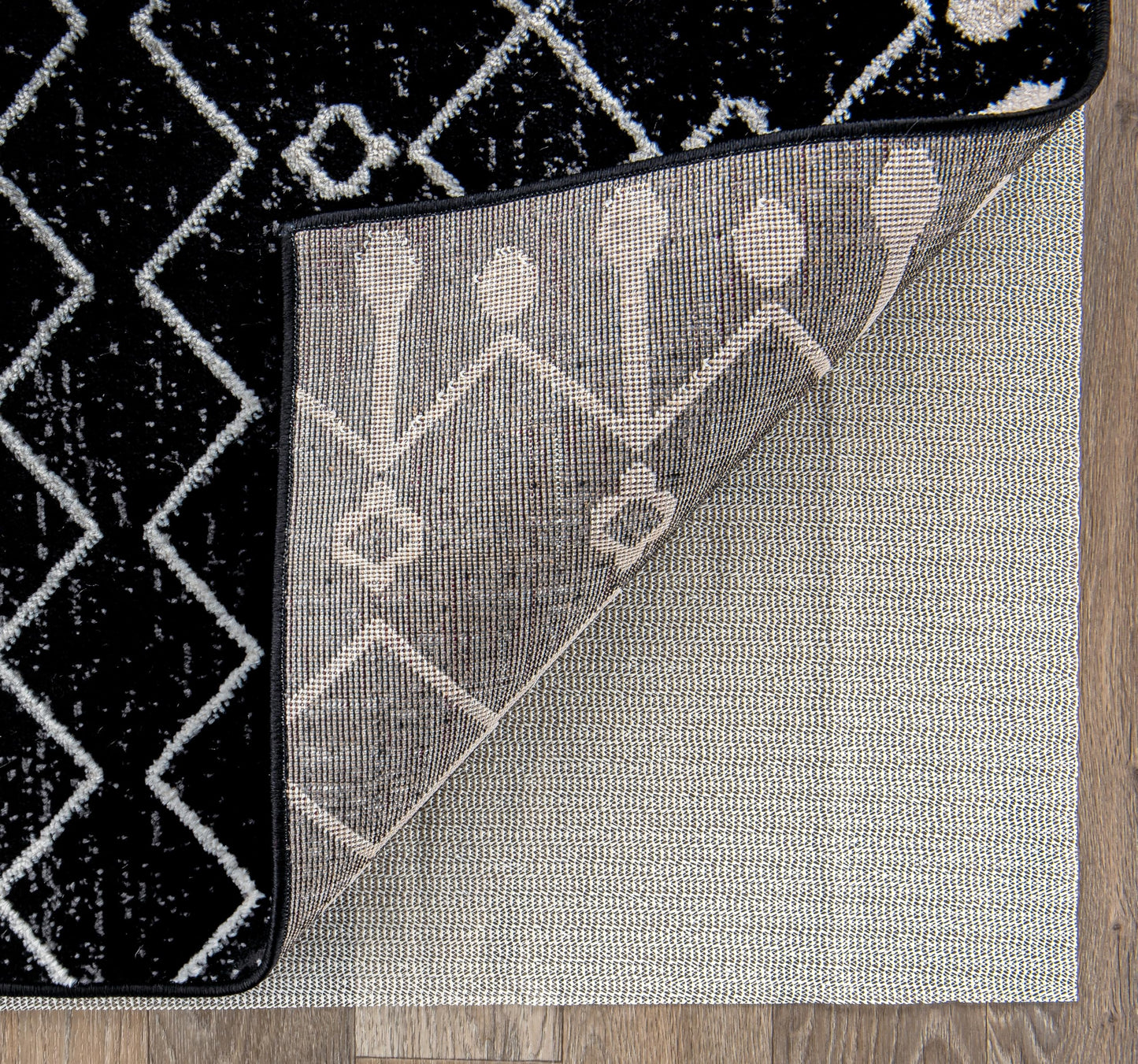 Rugshop Non Slip Rug Pad for Hardwood Floors, Tile Floors Thick Under Carpet Cushion Rug Pad 2' x 6' Cream