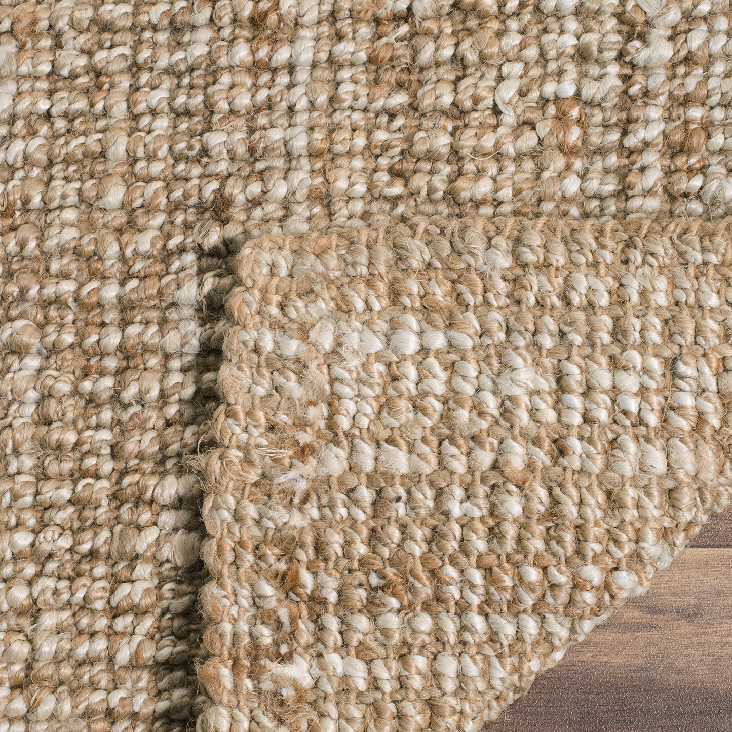 SAFAVIEH Area Rug 5x8 - Natural Fiber Collection - Natural & Ivory, Handmade Jute, Farmhouse Style, Chunky Textured Thick Pile (NF447N)