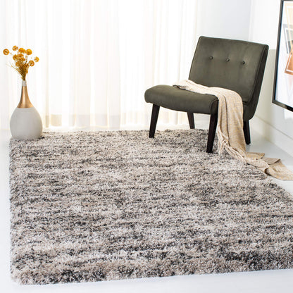 SAFAVIEH Iceland Shag Collection Accent Rug - 4' x 6', Cream & Grey, Modern Design, Easy Care, 2.5-inch Thick Ideal for High Traffic Areas in Entryway, Living Room, Bedroom (ISG519A)