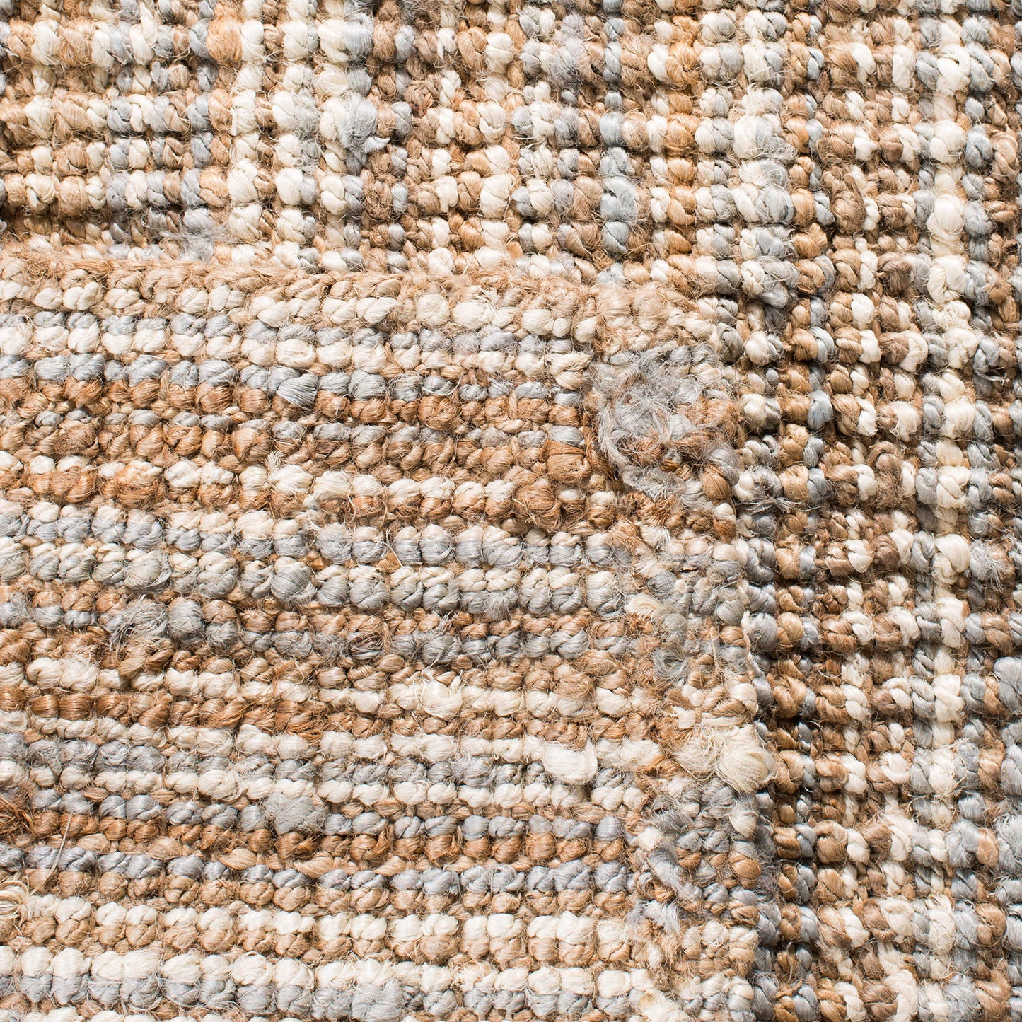 SAFAVIEH Area Rug 3x5 - Natural Fiber Collection - Grey & Natural Brown, Handmade Jute, Farmhouse Style, Chunky Textured Thick Pile (NF447K)