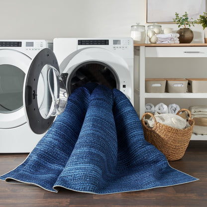 Nourison Home Nourison Washables Blue 8' x 10' Area Rug - Easy Clean, Non Shedding, Bed Room, Living Room, Dining Room, Kitchen (8' x 10')