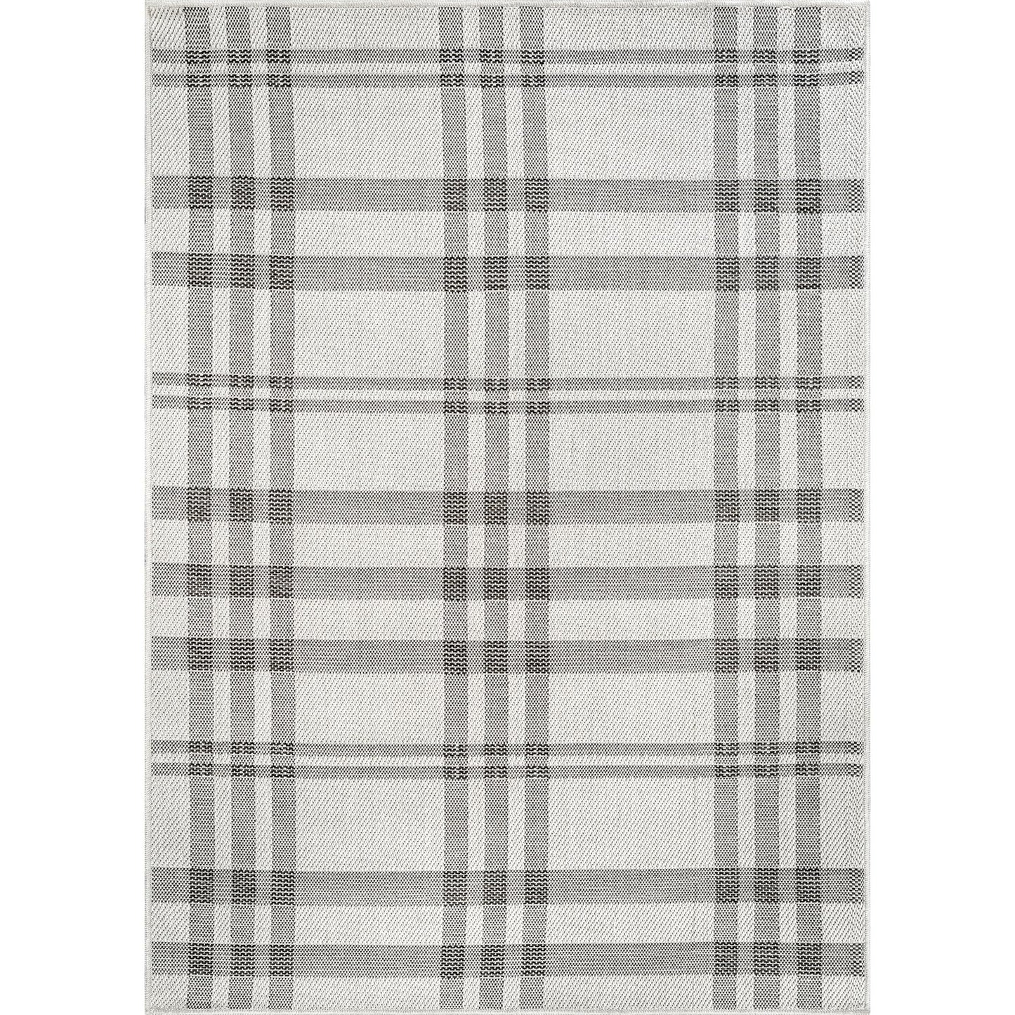CAMILSON Easy Jute Rug 10x14, Indoor Outdoor Off-White Color Fiber Area Rugs for Living Room Patio and Dining Room Rug, Checkred Boho Woven Design, Easy-Cleaning, Washable Outside Carpet (10 x 14)