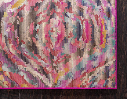Unique Loom Estrella Collection Colorful, Abstract, Geometric, Gradient, Modern Area Rug (5' 0 x 8' 0 Rectangular, Multi/Pink)