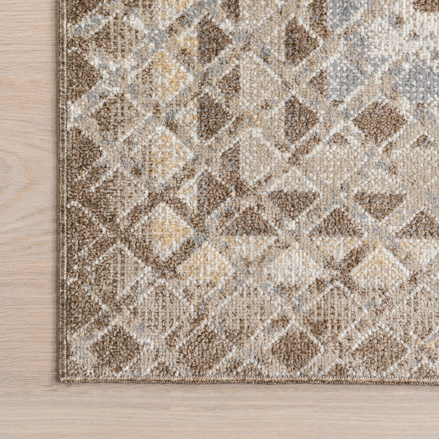 nuLOOM SpinClean Carley Beige/Ivory, 3'3" x 5', Geometric, Soft and Cozy, High Traffic, Stain Resistant, Easy Clean, Durable, Machine Washable Area Rug for Bedroom, Living Room, Dining, Entryway