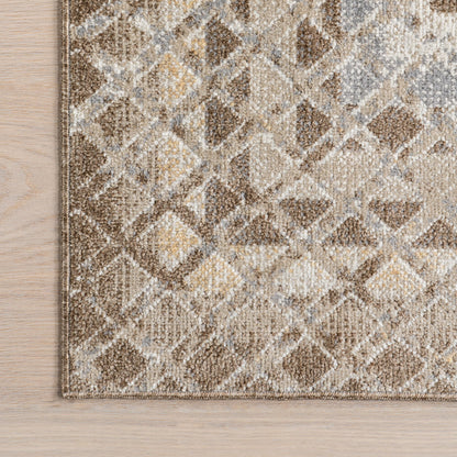 nuLOOM SpinClean Carley Beige/Ivory, 3'3" x 5', Geometric, Soft and Cozy, High Traffic, Stain Resistant, Easy Clean, Durable, Machine Washable Area Rug for Bedroom, Living Room, Dining, Entryway