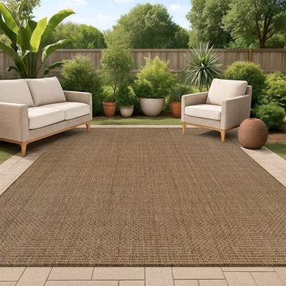 Rugshop Diamond Grid Indoor Outdoor Flat Woven Area Rug,Natural Jute-Style,Easy-Care Patio Rug for Backyard Porch Deck Balcony, 9' x 12' Sand/Natural