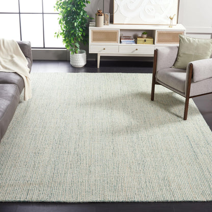 SAFAVIEH Abstract Collection Area Rug - 10' x 14', Green & Ivory, Handmade Wool, Ideal for High Traffic Areas in Living Room, Bedroom, Dining (ABT484Y-10)