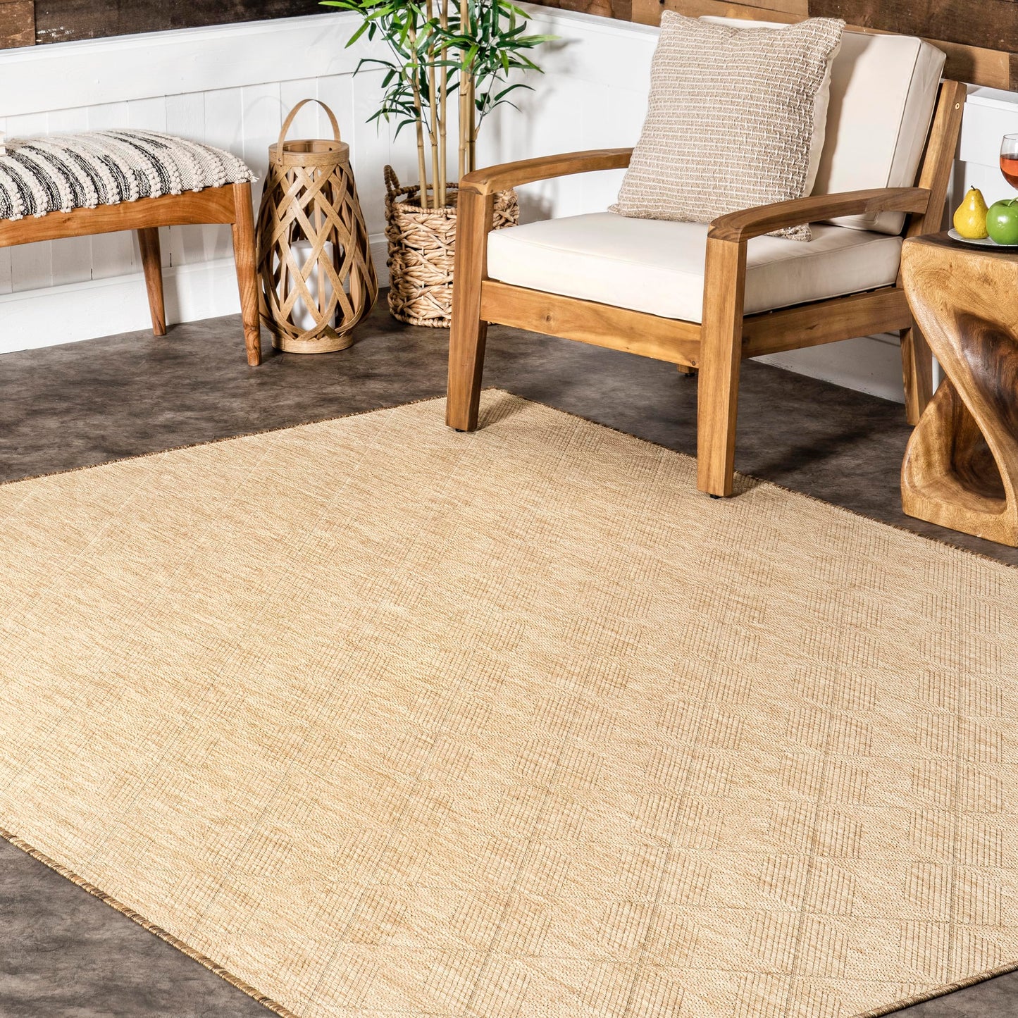 Nuloom Outdoor Performance Ray Brown/Ivory, 3'6" x 5', Solid, Soft and Textured, High Traffic, Stain Resistant, Easy Clean, Durable Area Rug for Indoor/Outdoor Patio, Deck, Porch, Garden, Courtyard