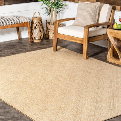 Nuloom Outdoor Performance Ray Brown/Ivory, 3'6" x 5', Solid, Soft and Textured, High Traffic, Stain Resistant, Easy Clean, Durable Area Rug for Indoor/Outdoor Patio, Deck, Porch, Garden, Courtyard