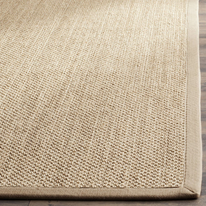 SAFAVIEH Area Rug 11x15 - Natural Fiber Collection - Large - Maize & Linen Color, Sisal, Woven Design with Border (NF141B)
